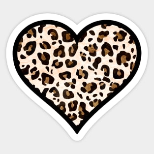 Leopard Print Heart Sticker